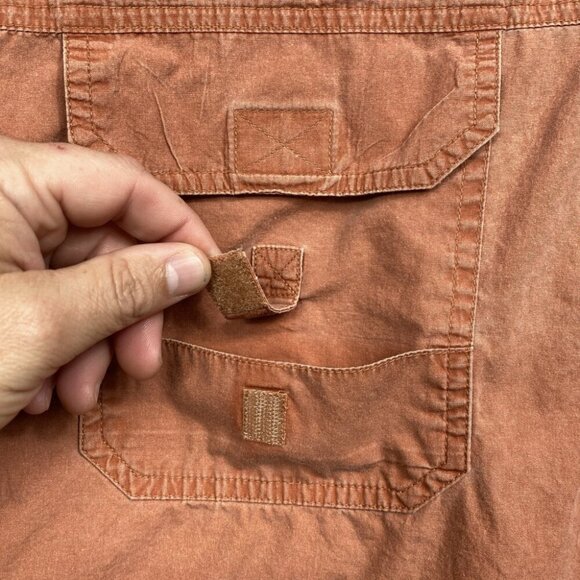 Bimini Bay Outfitters Button Down Shirt Mens XL Orange/Red Hiking Outdoors - Picture 7 of 13